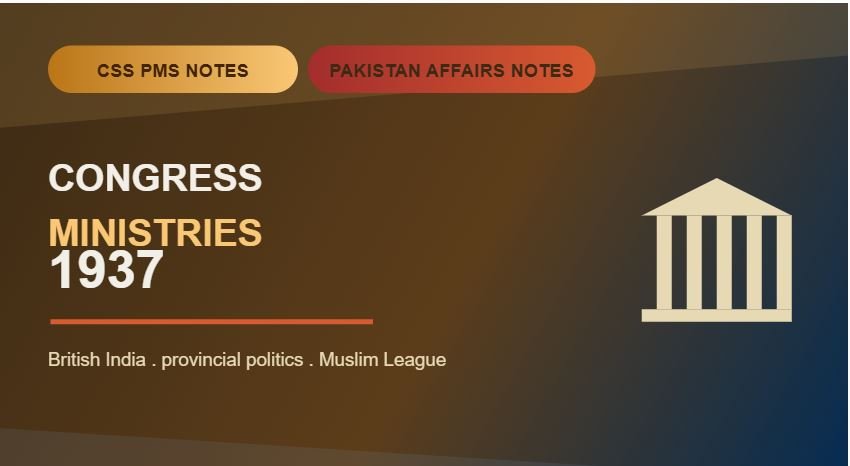 Thumbnail for CSS PMS Notes and Pakistan Affairs Notes: Congress Ministries of 1937.