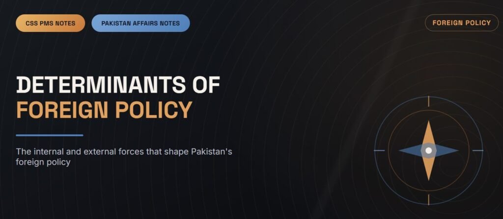 Determinants of Pakistan Foreign Policy thumbnail with CSS PMS Notes and Pakistan Affairs Notes badges
