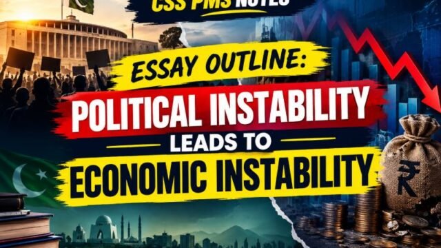 Essay outline on political instability and economic instability for CSS PMS exams