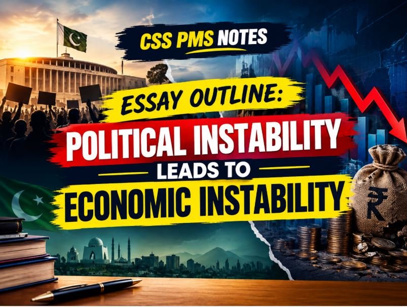 Essay outline on political instability and economic instability for CSS PMS exams
