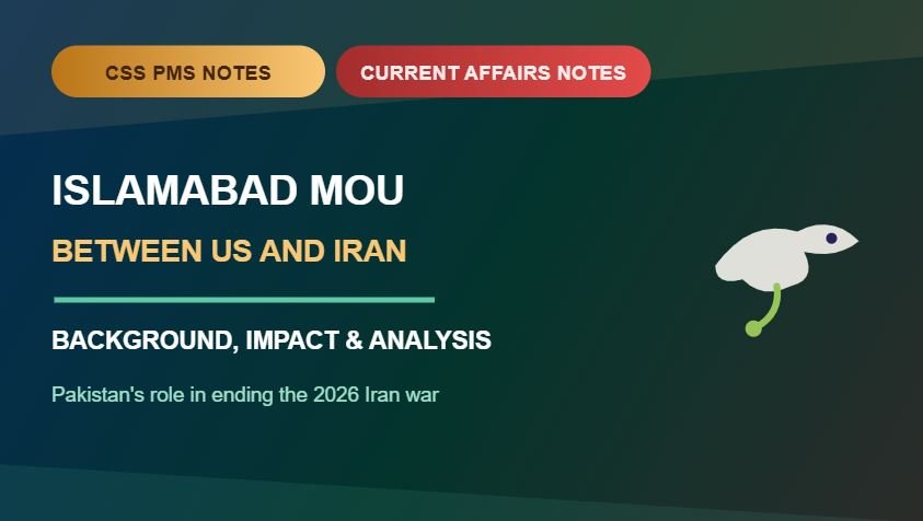 Thumbnail for CSS PMS Notes and Current Affairs Notes: Islamabad MOU Between US and Iran.