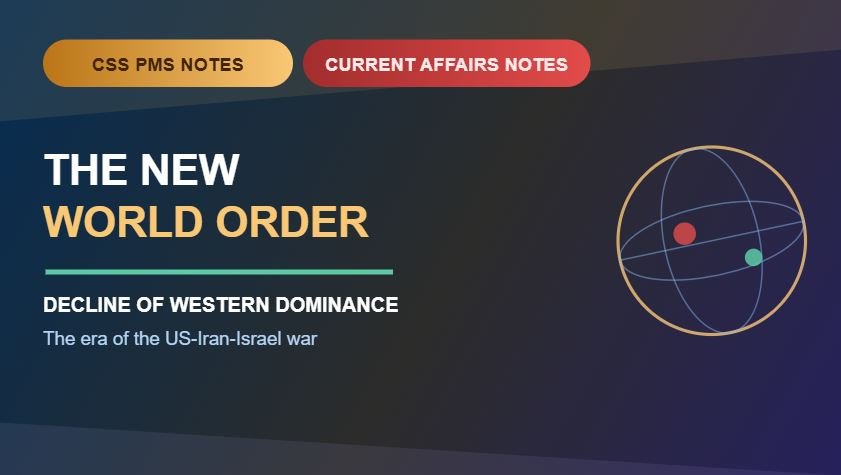 Thumbnail for CSS PMS Notes and Current Affairs Notes: The New World Order — Decline of Western Dominance in the Era of the US–Iran–Israel War.