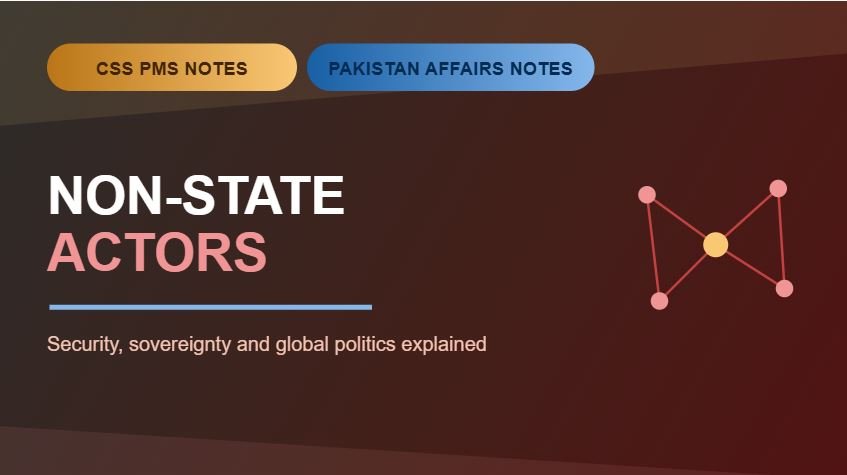 Non-State Actors CSS PMS Notes and Pakistan Affairs Notes featured image with security and sovereignty theme