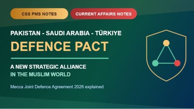 Thumbnail for CSS PMS Notes and Current Affairs Notes: Pakistan–Saudi Arabia–Türkiye Defence Pact.
