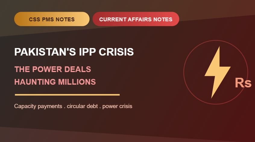 Thumbnail for CSS PMS Notes and Current Affairs Notes: Pakistan's IPP Crisis — The Power Deals Haunting Millions.