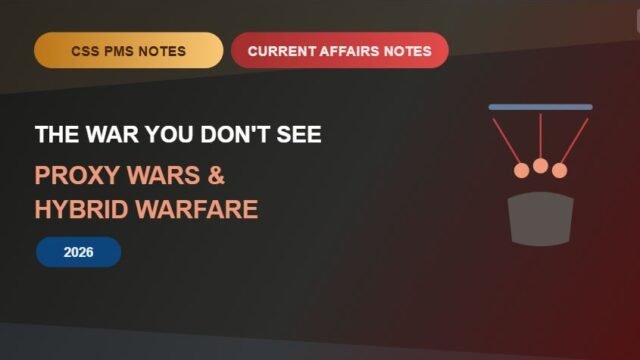 Thumbnail for CSS PMS Notes and Current Affairs Notes: The War You Don't See — Proxy Wars and Hybrid Warfare 2026.